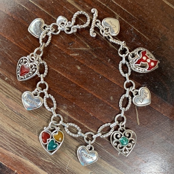 Brighton vintage retired 2005 Go Red silver and enamel charm Bracelet - Picture 6 of 6